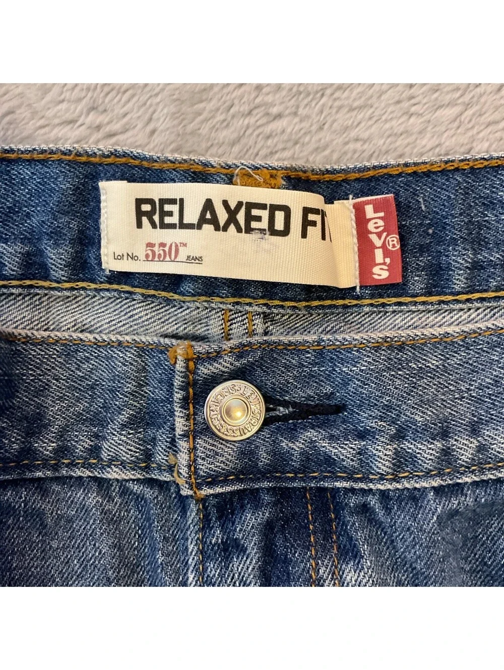 Levis 550 Jeans Mens 42x32 Blue Relaxed Denim Medium Wash